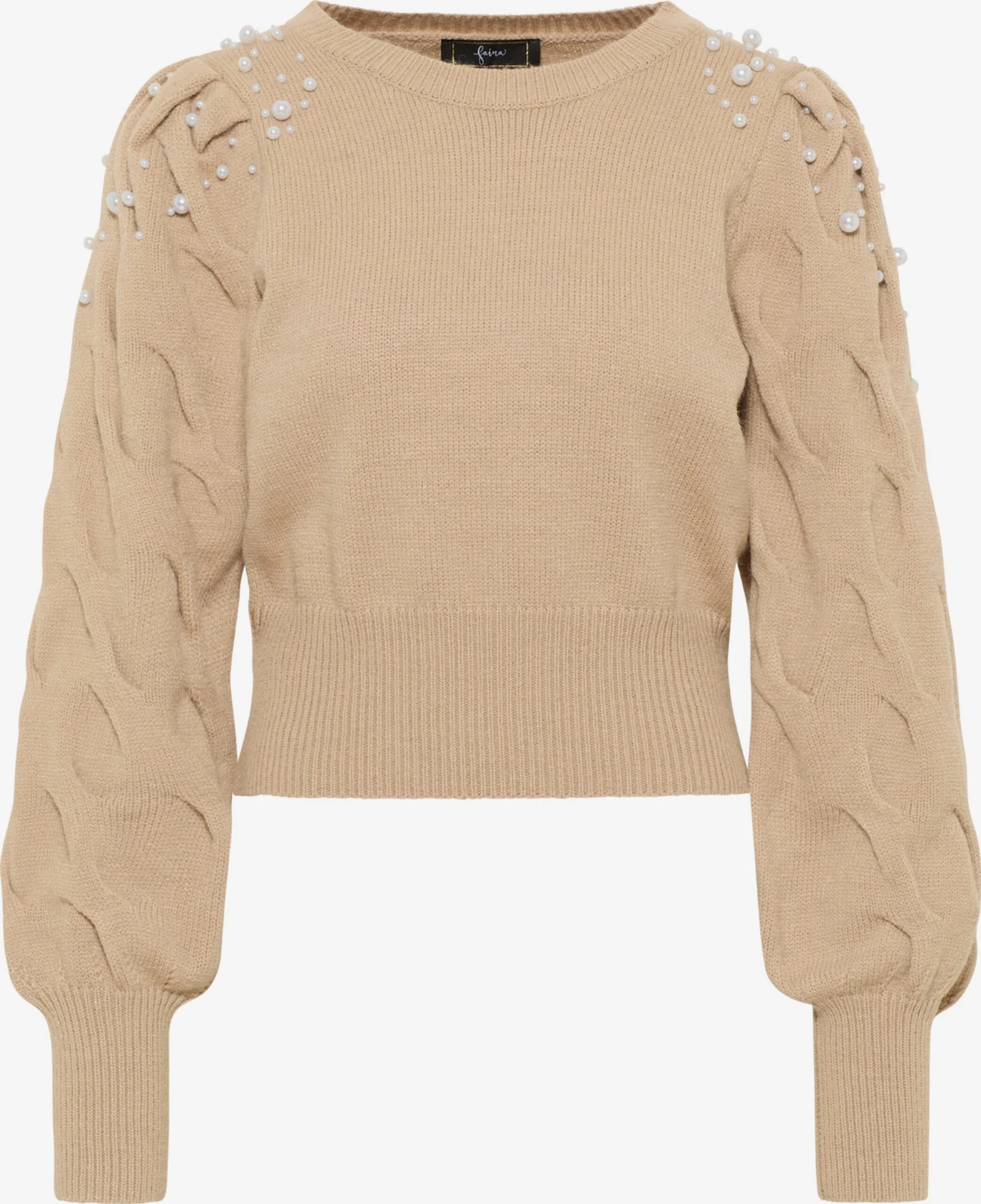 Faina Fijngebreide Truien Trui Dames Donkerbeige 3 Faina Fijngebreide Truien Trui Dames Donkerbeige