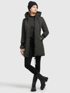 Khujo Wintermantels Wintermantel Nita Dames Kaki -Chique Kleding Winkel 045f162a722c74e5720c1d429968fe34