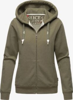 Navahoo Sweatvesten Sweatvest Engelshaar Dames Olijfgroen