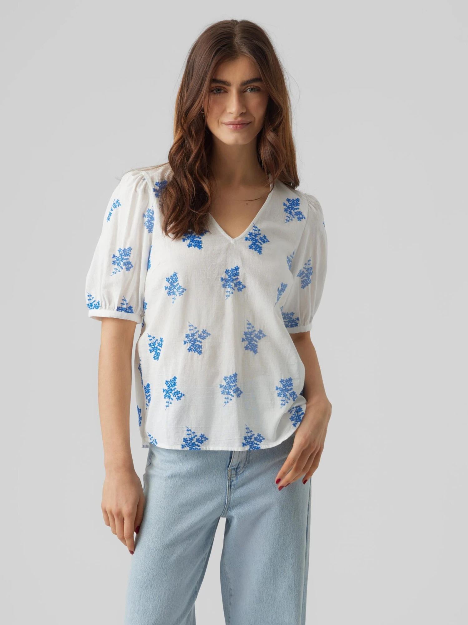 Vero Moda Blouses Met Korte Mouw Blouse Ursula Dames Wit 4 Vero Moda Blouses Met Korte Mouw Blouse Ursula Dames Wit - Afbeelding 2