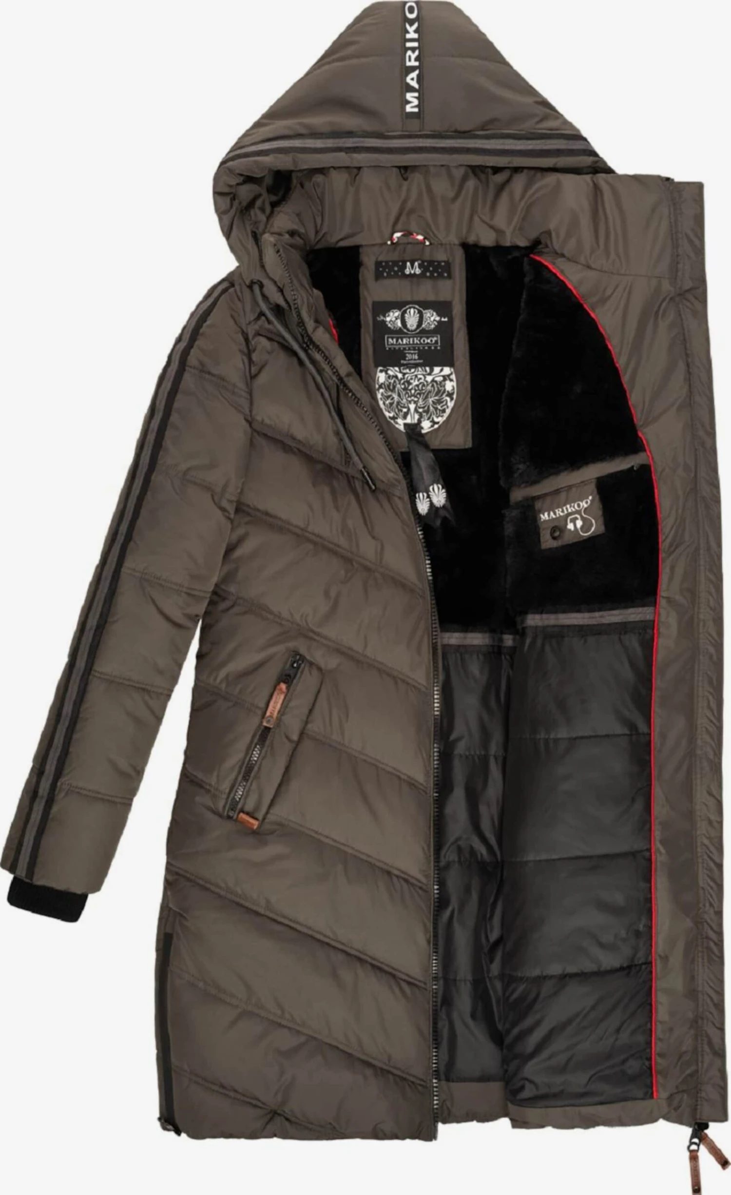 Marikoo Wintermantels Wintermantel Armasa Dames Antraciet 6 Marikoo Wintermantels Wintermantel Armasa Dames Antraciet - Afbeelding 4