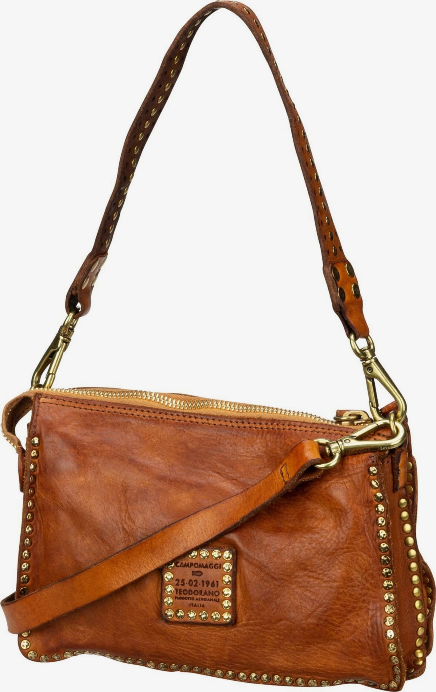 Campomaggi Schoudertassen Schoudertas Kura Dames Cognac 3 Campomaggi Schoudertassen Schoudertas Kura Dames Cognac