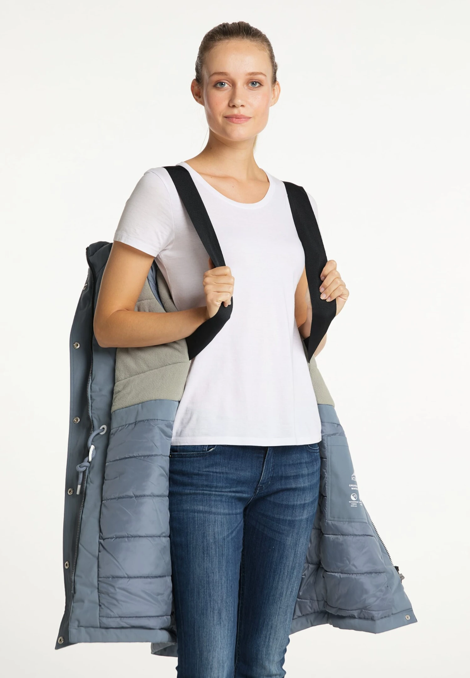 ICEBOUND Wintermantels Wintermantel Dames Lichtblauw 5 ICEBOUND Wintermantels Wintermantel Dames Lichtblauw - Afbeelding 3