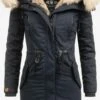 Navahoo Parkas Winterparka Bombii Dames Nachtblauw -Chique Kleding Winkel 1afd71678ca8a537dfe5bdc05cd33395