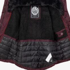 Marikoo Winterjassen Winterjas Lotusblüte Dames Bourgogne -Chique Kleding Winkel 1f6a9c69e58cc91cb9fc598bdd8ce793
