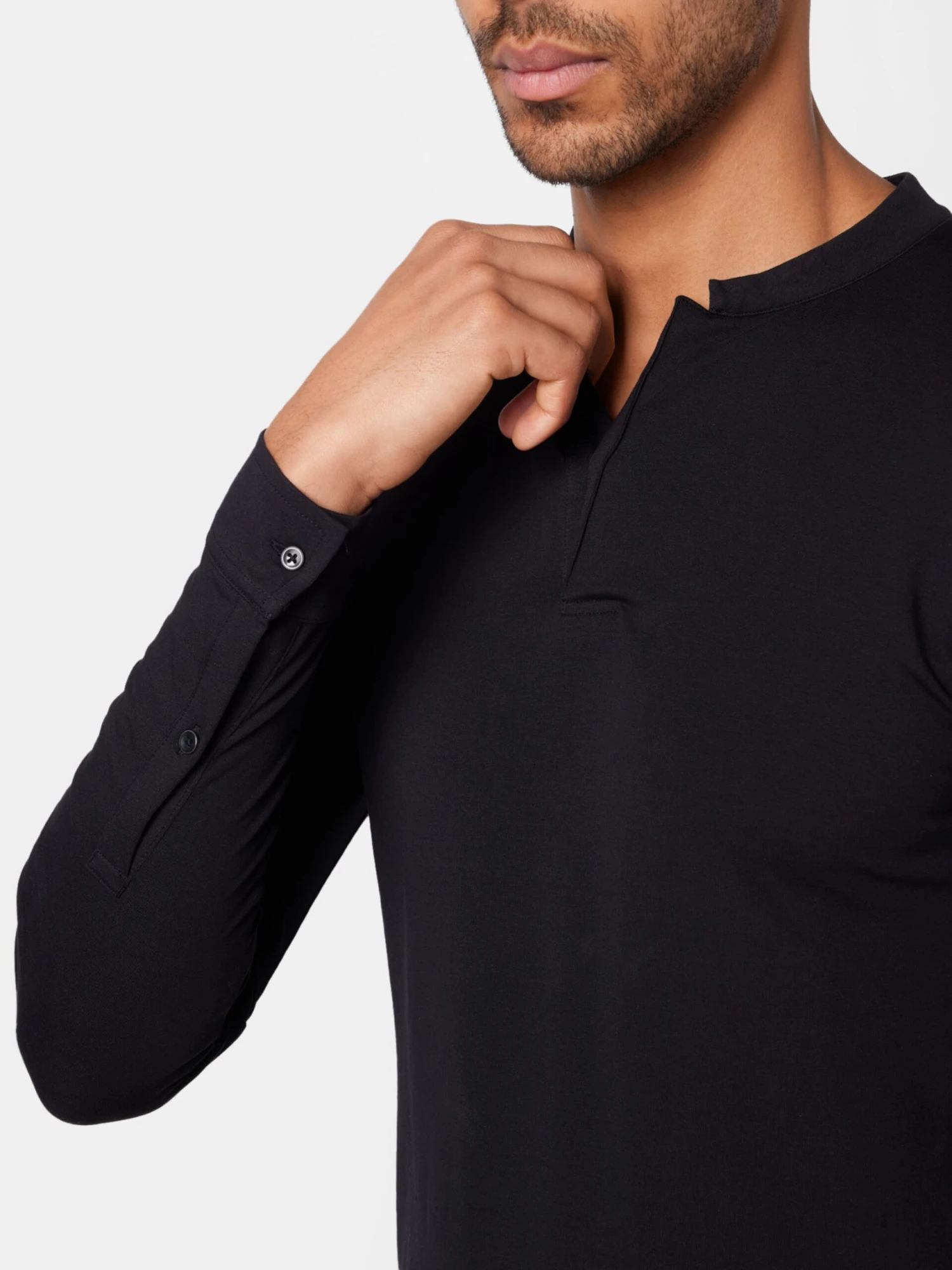 DRYKORN Longsleeves Shirt KENO Heren Zwart 4 DRYKORN Longsleeves Shirt KENO Heren Zwart - Afbeelding 2