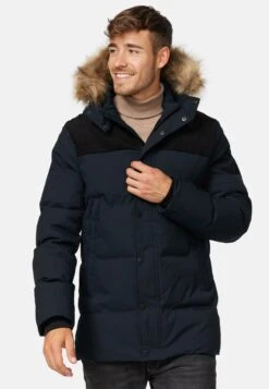Indicode Jeans Parkas Winterparka Hexyl Heren Zwart -Chique Kleding Winkel 3b1ce4ee50d6038d9c62db9f511fc24c