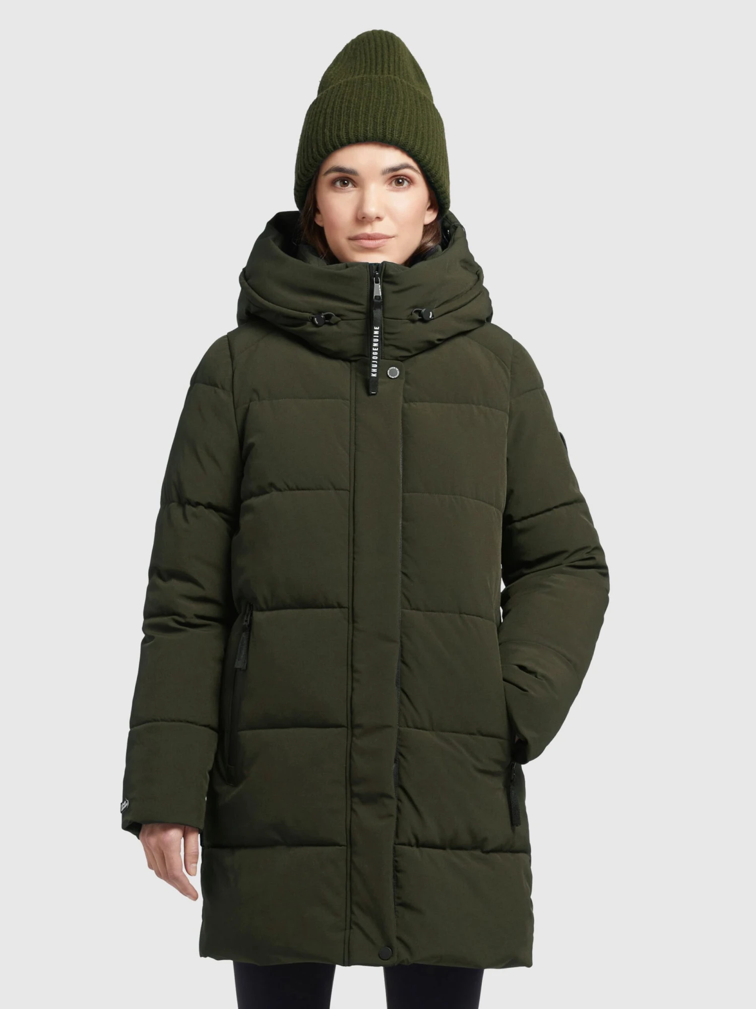 Khujo Korte Mantels Wintermantel Wente Dames Kaki 4 Khujo Korte Mantels Wintermantel Wente Dames Kaki - Afbeelding 2