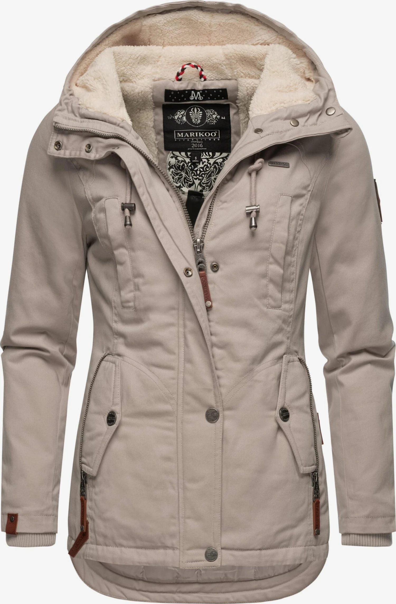 Marikoo Winterjassen Winterjas Bikoo Dames Lichtbeige 3 Marikoo Winterjassen Winterjas Bikoo Dames Lichtbeige