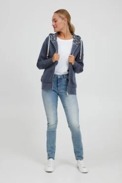 OXMO Sweatvesten Sweatvest ULLA Dames Donkerblauw -Chique Kleding Winkel 4762bee6a744ceeb908350a6ed7c6b8a