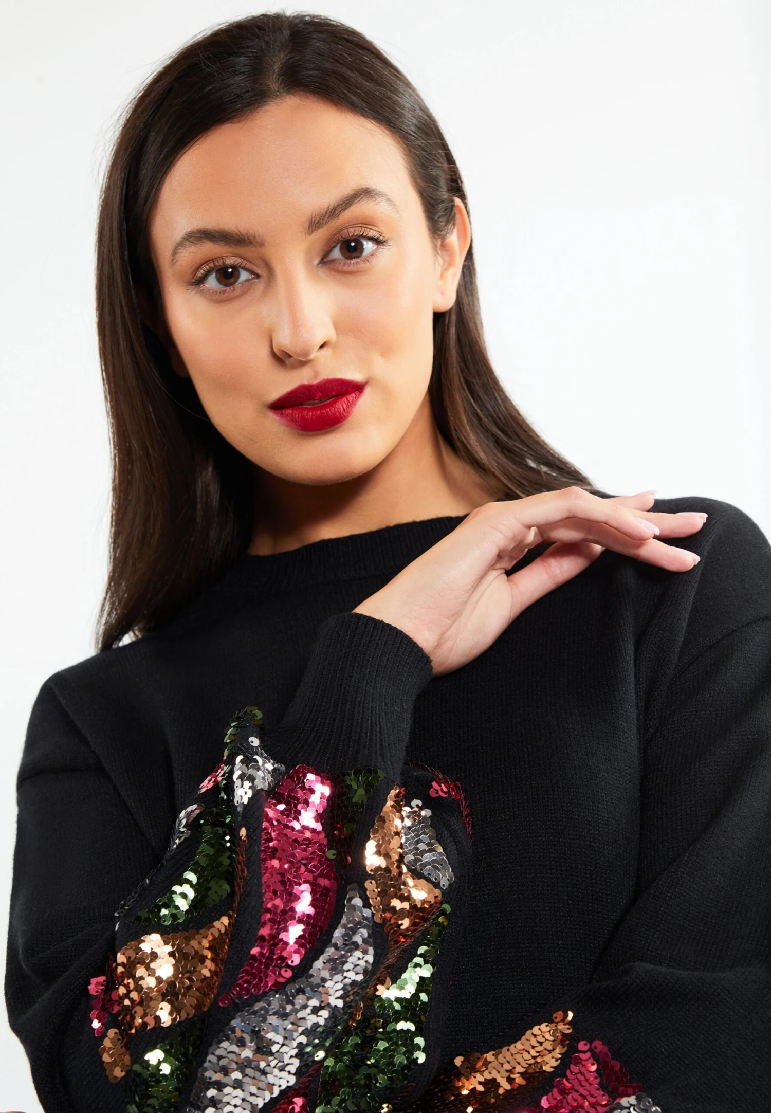 Faina Fijngebreide Truien Trui Caneva Dames Zwart 7 Faina Fijngebreide Truien Trui Caneva Dames Zwart - Afbeelding 5