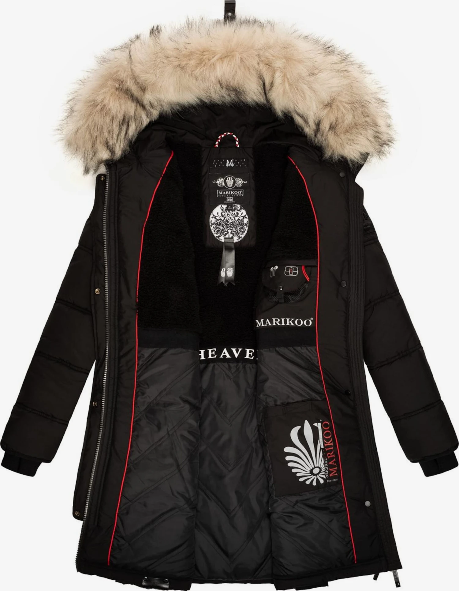 Marikoo Wintermantels Wintermantel Chaskaa Dames Zwart 7 Marikoo Wintermantels Wintermantel Chaskaa Dames Zwart - Afbeelding 5