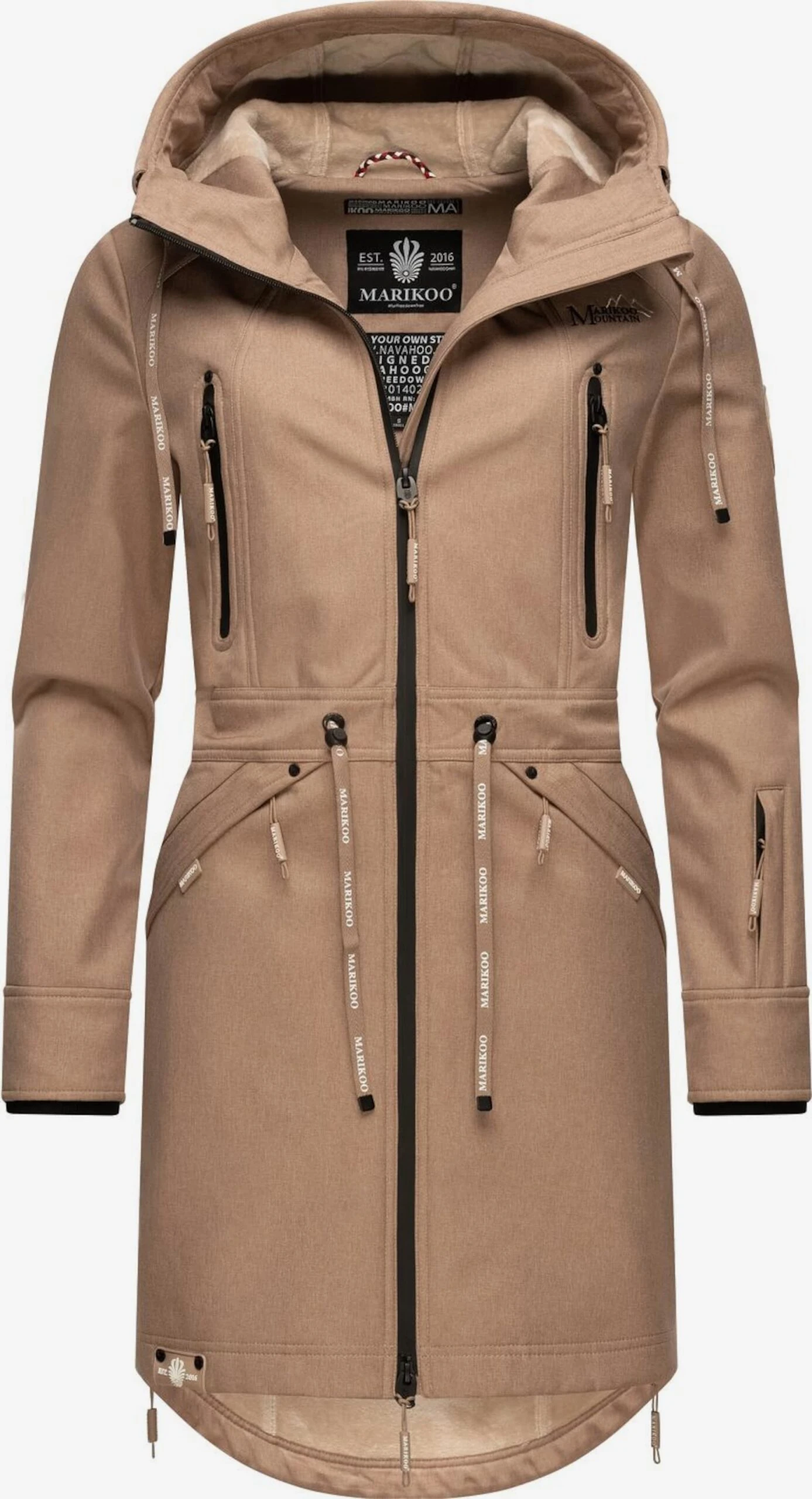 Marikoo Parkas Tussenparka Dames Donkerbeige 4 Marikoo Parkas Tussenparka Dames Donkerbeige - Afbeelding 2