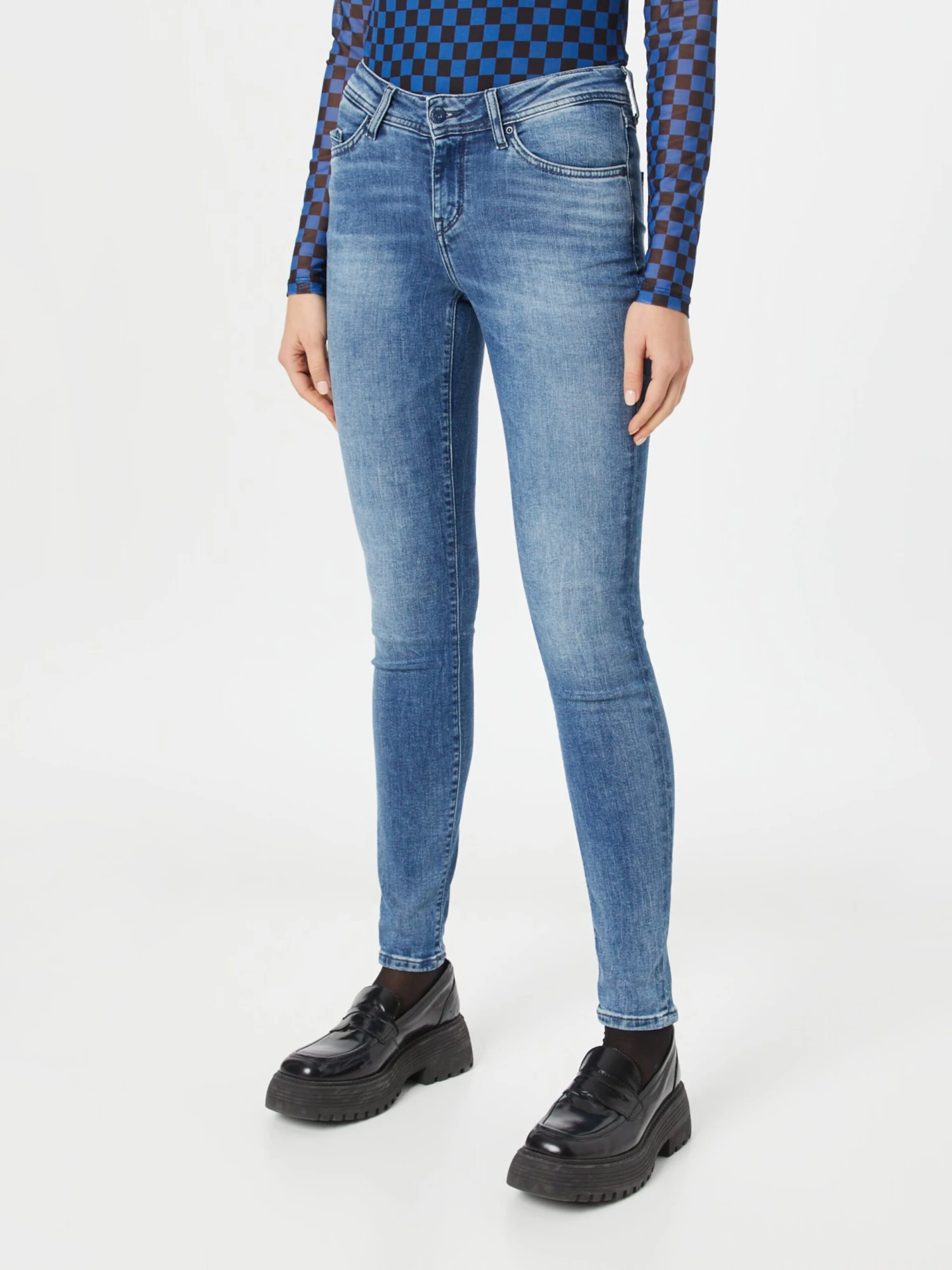 Mustang Jeans Skinny Jeans Jasmin Dames Blauw 5 Mustang Jeans Skinny Jeans Jasmin Dames Blauw - Afbeelding 3