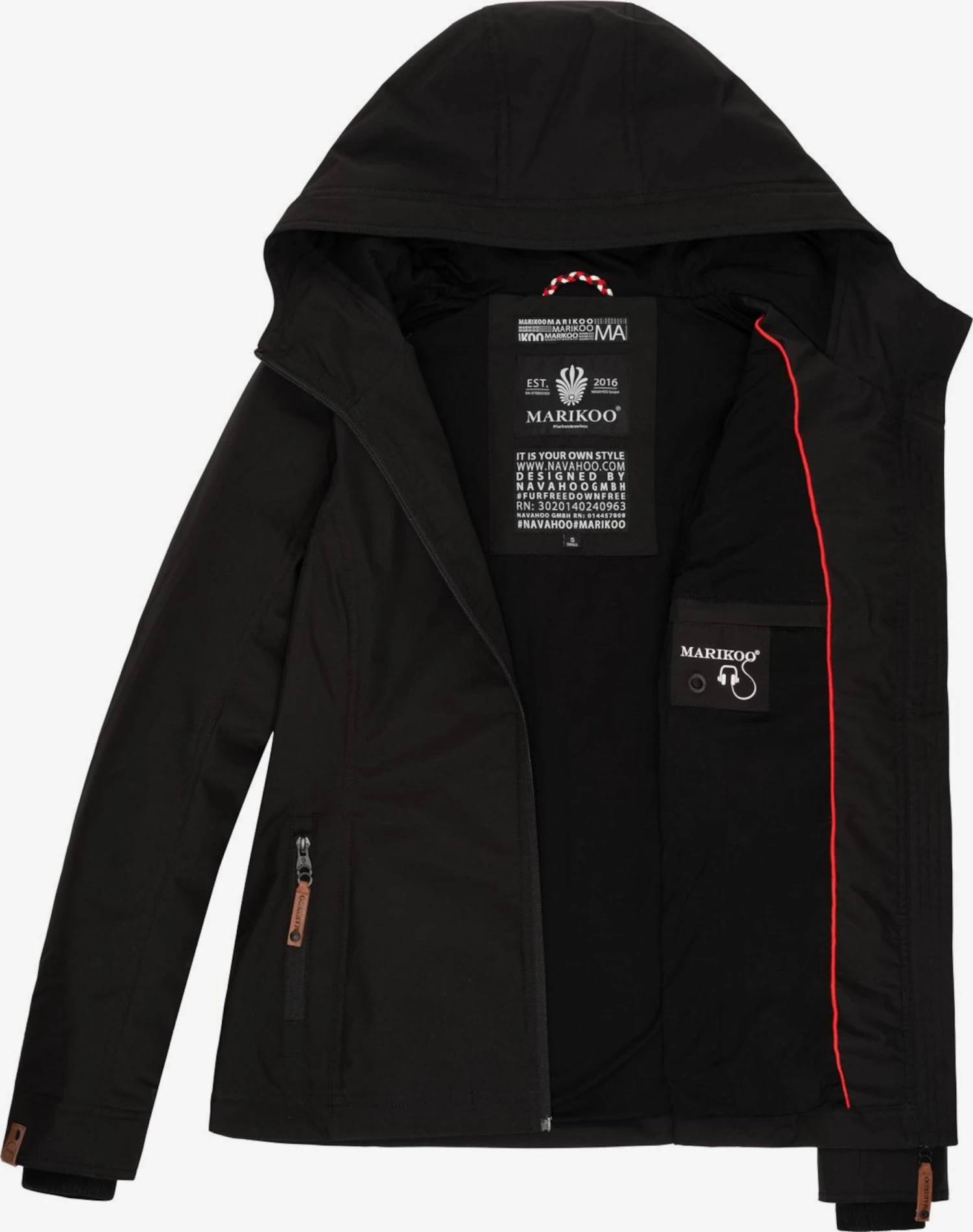 Marikoo Tussenjassen Tussenjas Brombeere Dames Zwart 6 Marikoo Tussenjassen Tussenjas Brombeere Dames Zwart - Afbeelding 4