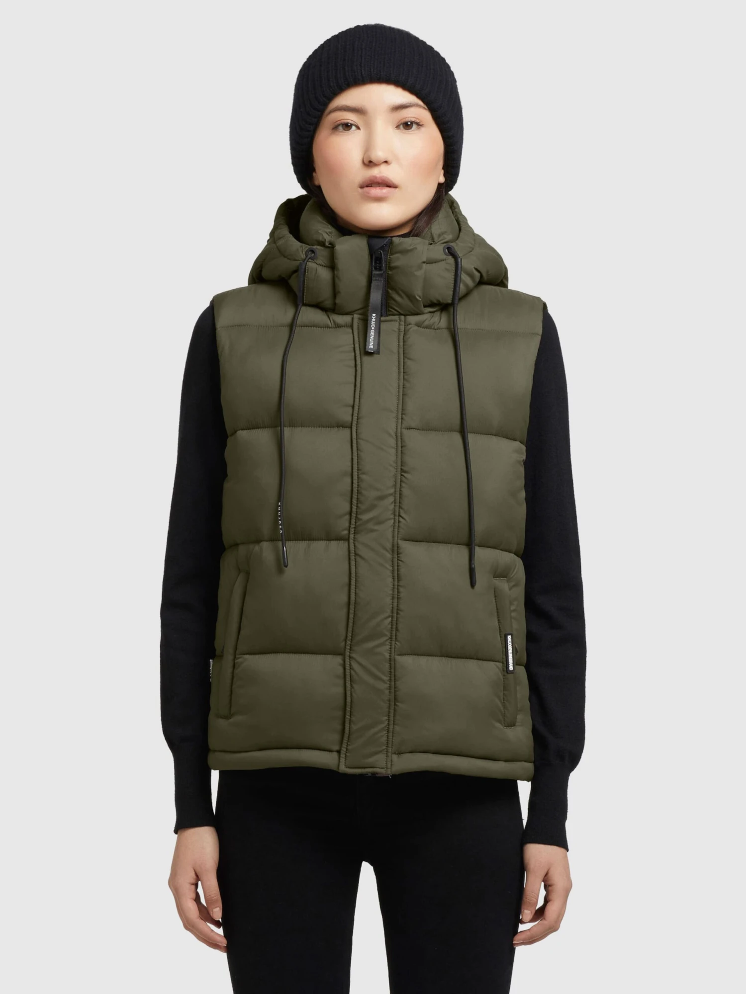 Khujo Bodywarmers Bodywarmer Eden Dames Kaki 4 Khujo Bodywarmers Bodywarmer Eden Dames Kaki - Afbeelding 2