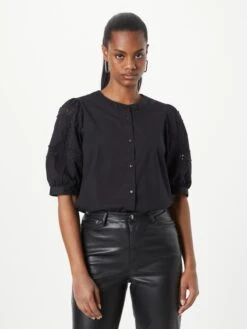 MOSS COPENHAGEN Blouses Met Korte Mouw Blouse Maribel Dames Zwart 9 MOSS COPENHAGEN Blouses Met Korte Mouw Blouse Maribel Dames Zwart -Chique Kleding Winkel 61e960aacab0184a855d26cb1a24d648