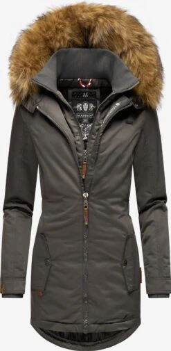 Marikoo Wintermantels Wintermantel Sanakoo Dames Donkergrijs -Chique Kleding Winkel 64ba06f3b9a96b0268f4b53ed9e87baf
