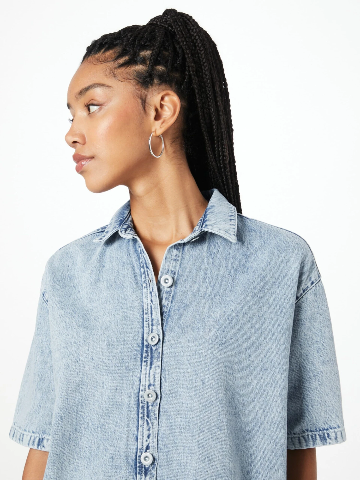 Mustang Blousejurken Blousejurk Perry Dames Blauw 4 Mustang Blousejurken Blousejurk Perry Dames Blauw - Afbeelding 2