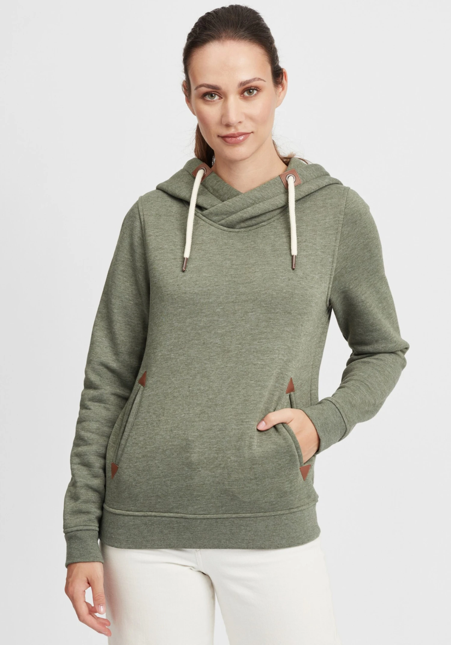 OXMO Hoodies Sweatshirt Vicky Dames Groen / Kaki 4 OXMO Hoodies Sweatshirt Vicky Dames Groen / Kaki - Afbeelding 2