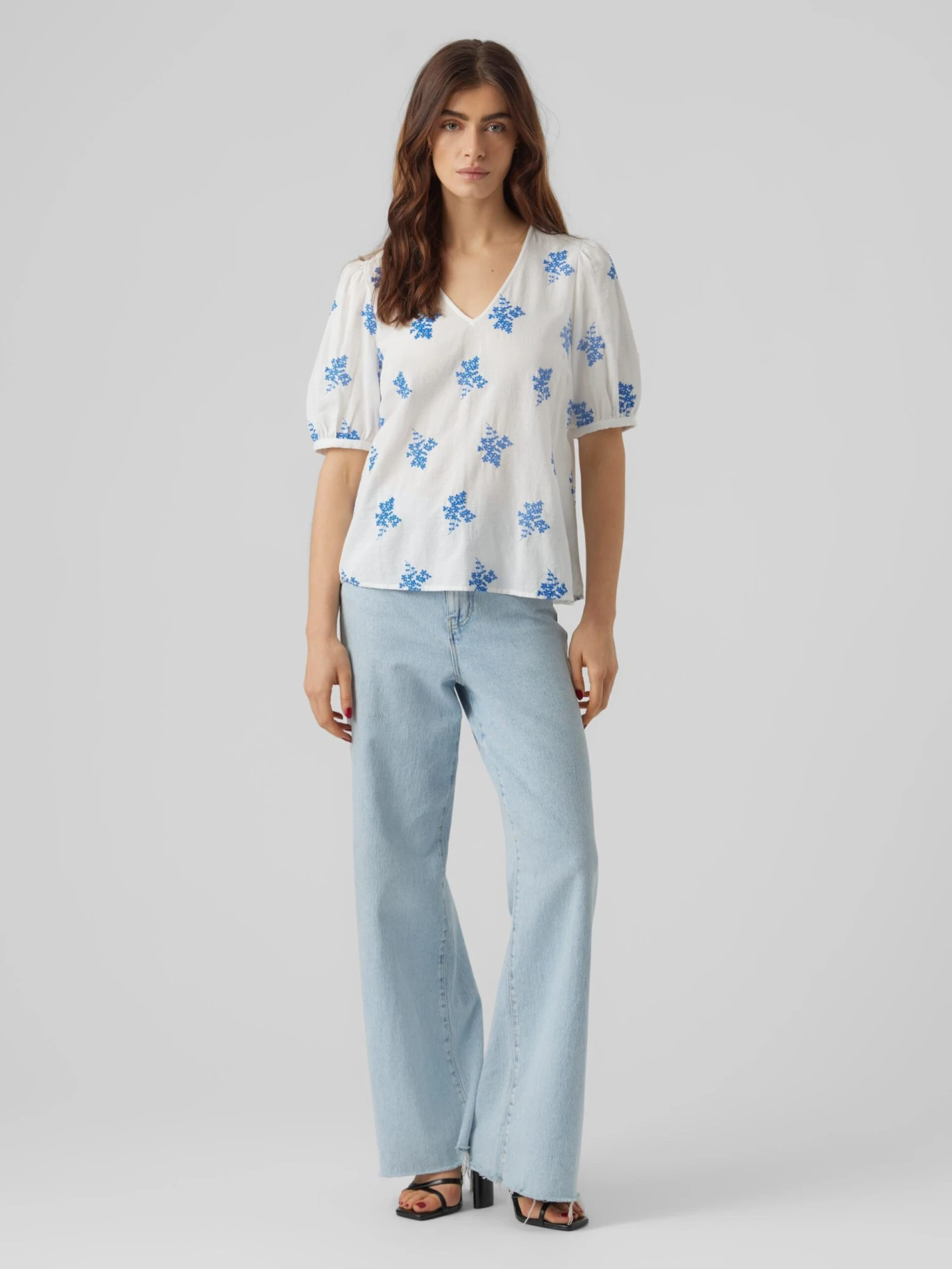 Vero Moda Blouses Met Korte Mouw Blouse Ursula Dames Wit 5 Vero Moda Blouses Met Korte Mouw Blouse Ursula Dames Wit - Afbeelding 3