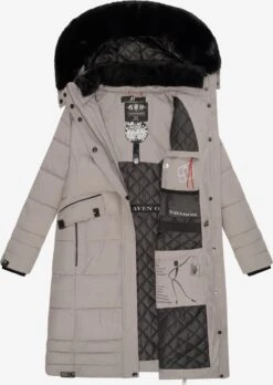 Navahoo Wintermantels Wintermantel Fahmiyaa Dames Stone Grey -Chique Kleding Winkel 6e32a48e5a61ce69a0a0ab4cd61c9500