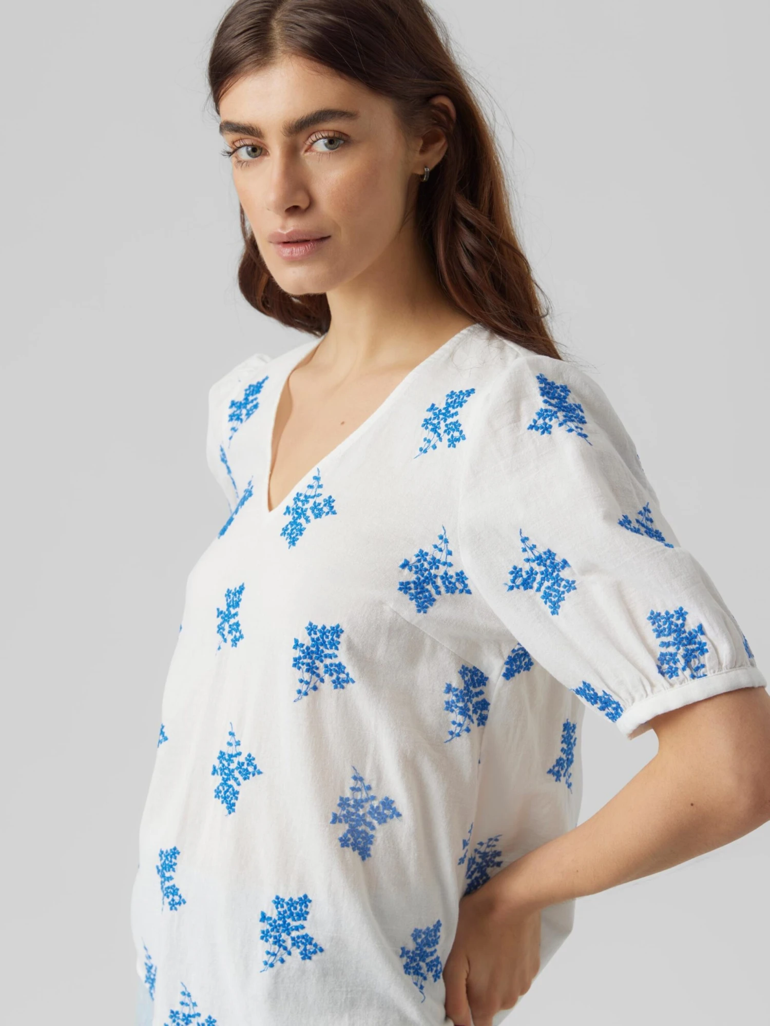 Vero Moda Blouses Met Korte Mouw Blouse Ursula Dames Wit 7 Vero Moda Blouses Met Korte Mouw Blouse Ursula Dames Wit - Afbeelding 5