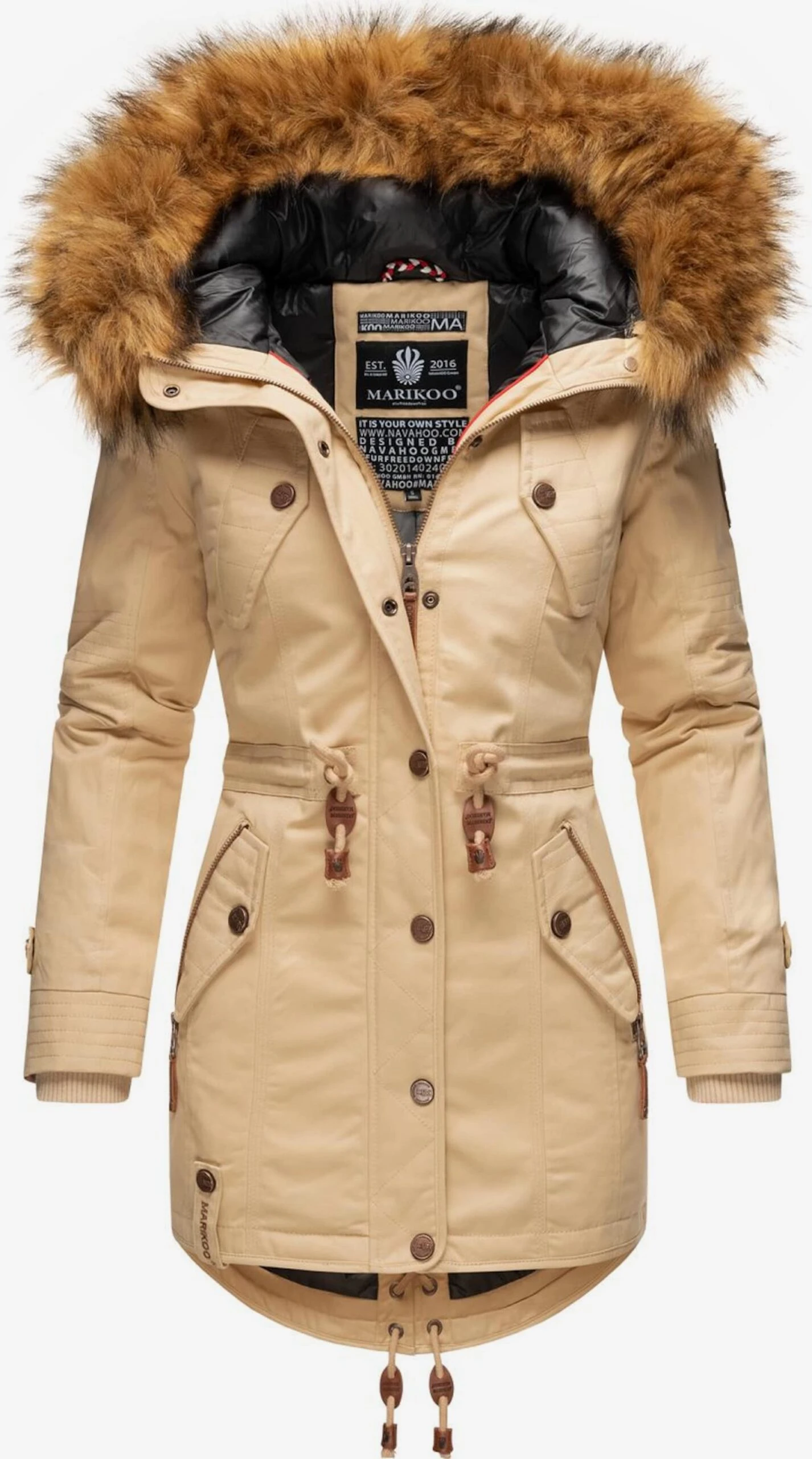 Marikoo Parkas Winterparka La Viva Dames Beige 3 Marikoo Parkas Winterparka La Viva Dames Beige