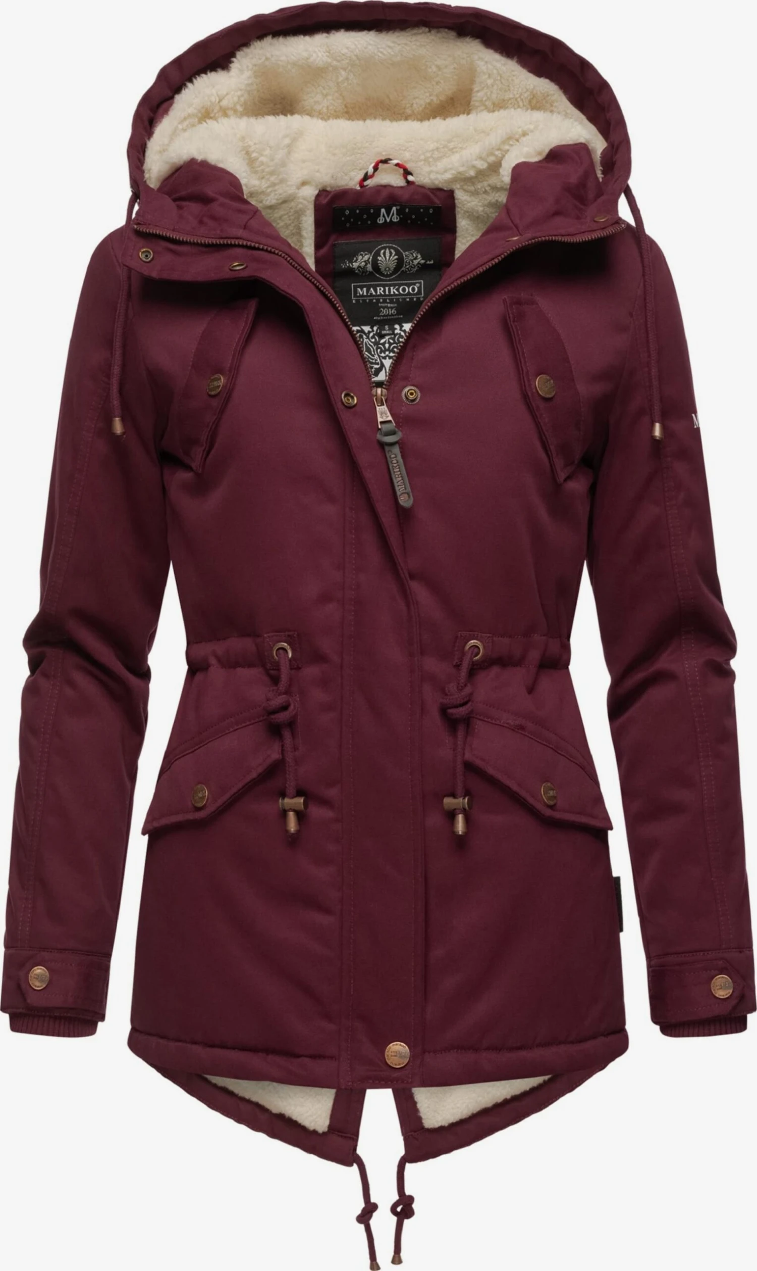 Marikoo Winterjassen Winterjas Manolya Dames Wijnrood 3 Marikoo Winterjassen Winterjas Manolya Dames Wijnrood