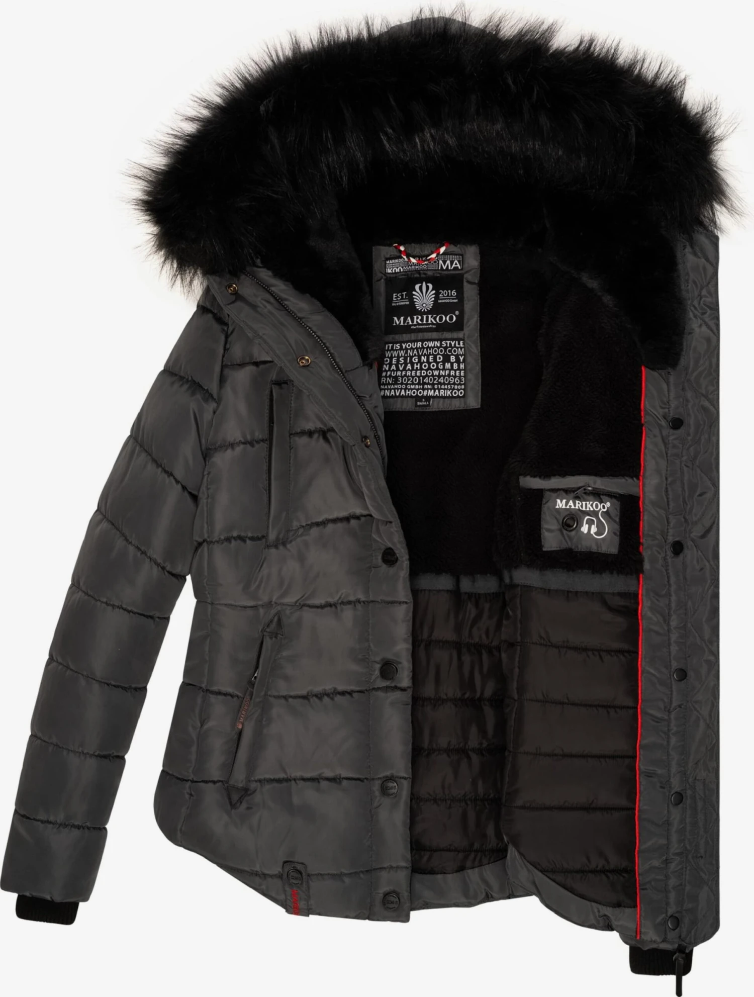 Marikoo Winterjassen Winterjas Lotusblüte Dames Aardetinten 7 Marikoo Winterjassen Winterjas Lotusblüte Dames Aardetinten - Afbeelding 5