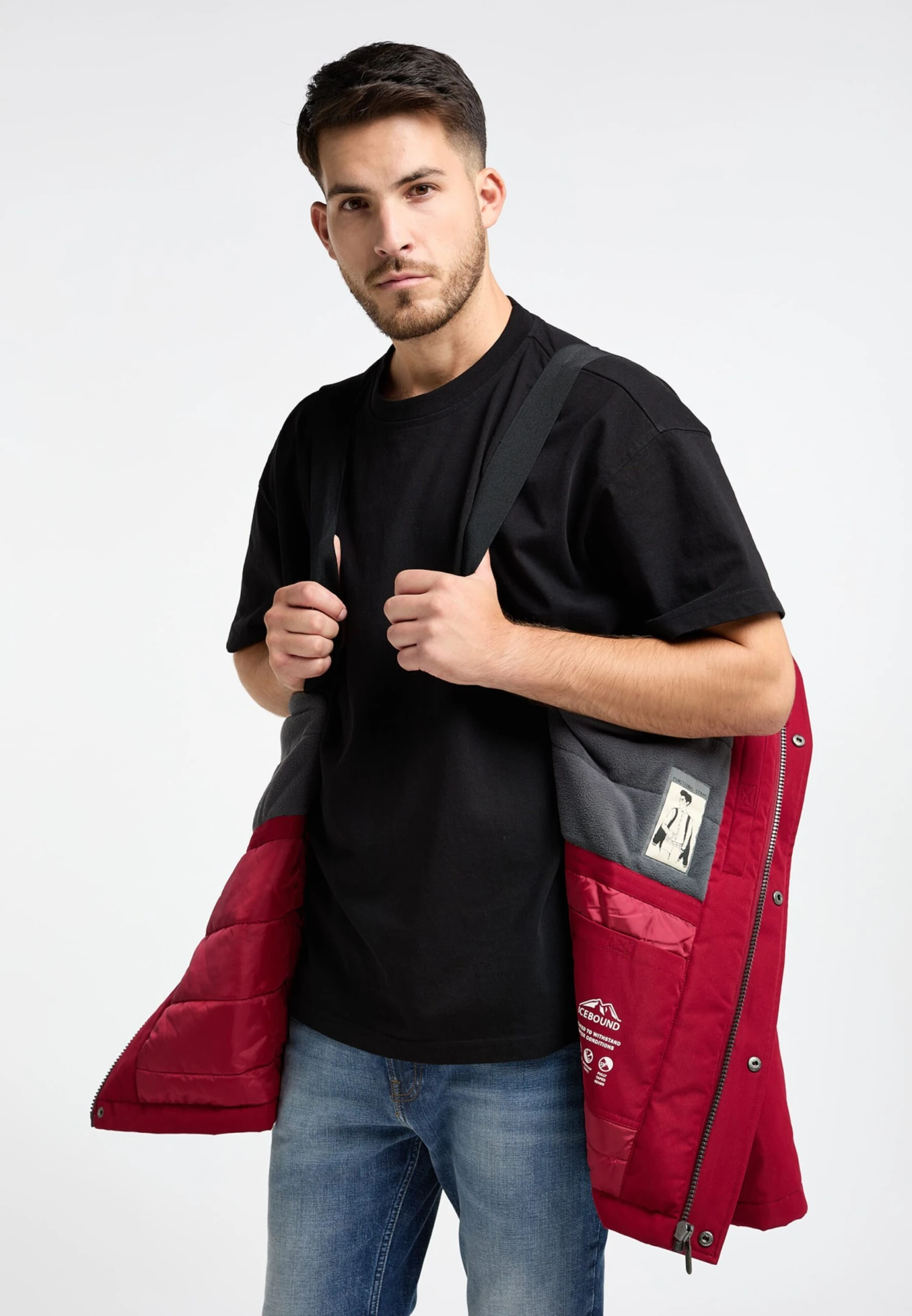 ICEBOUND Outdoor Jassen Functionele Jas Iglu Heren Donkerrood 5 ICEBOUND Outdoor Jassen Functionele Jas Iglu Heren Donkerrood - Afbeelding 3