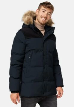 Indicode Jeans Parkas Winterparka Hexyl Heren Zwart -Chique Kleding Winkel 8a491adf8f91a87f56370a5faf96c341