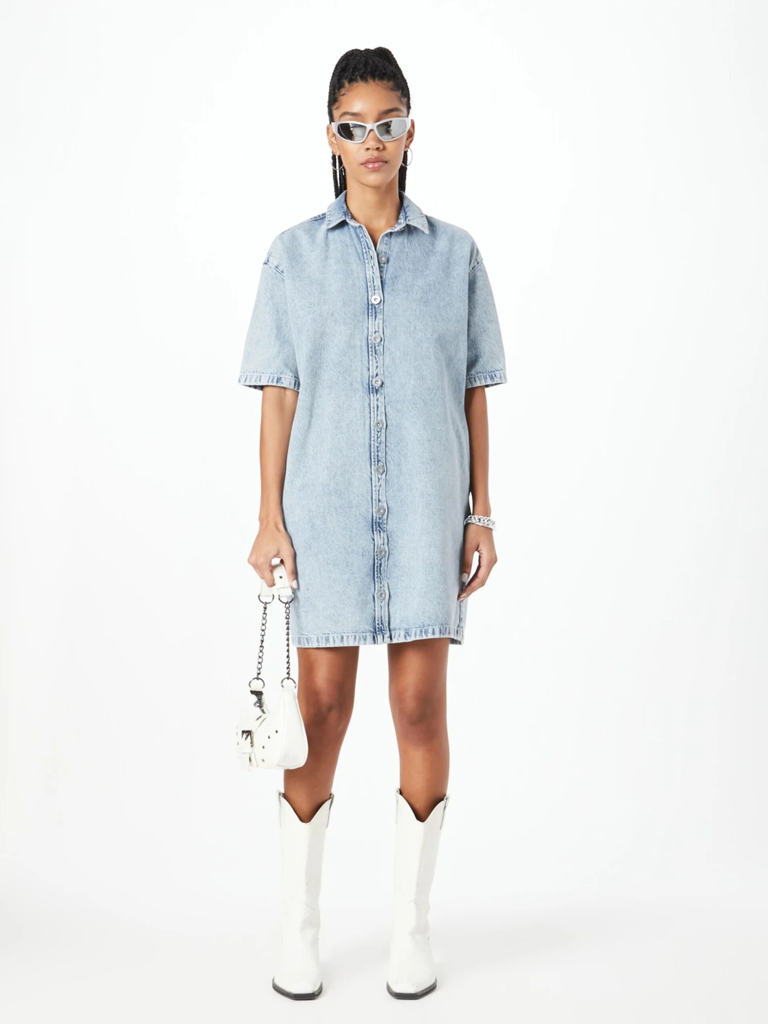 Mustang Blousejurken Blousejurk Perry Dames Blauw 7 Mustang Blousejurken Blousejurk Perry Dames Blauw - Afbeelding 5