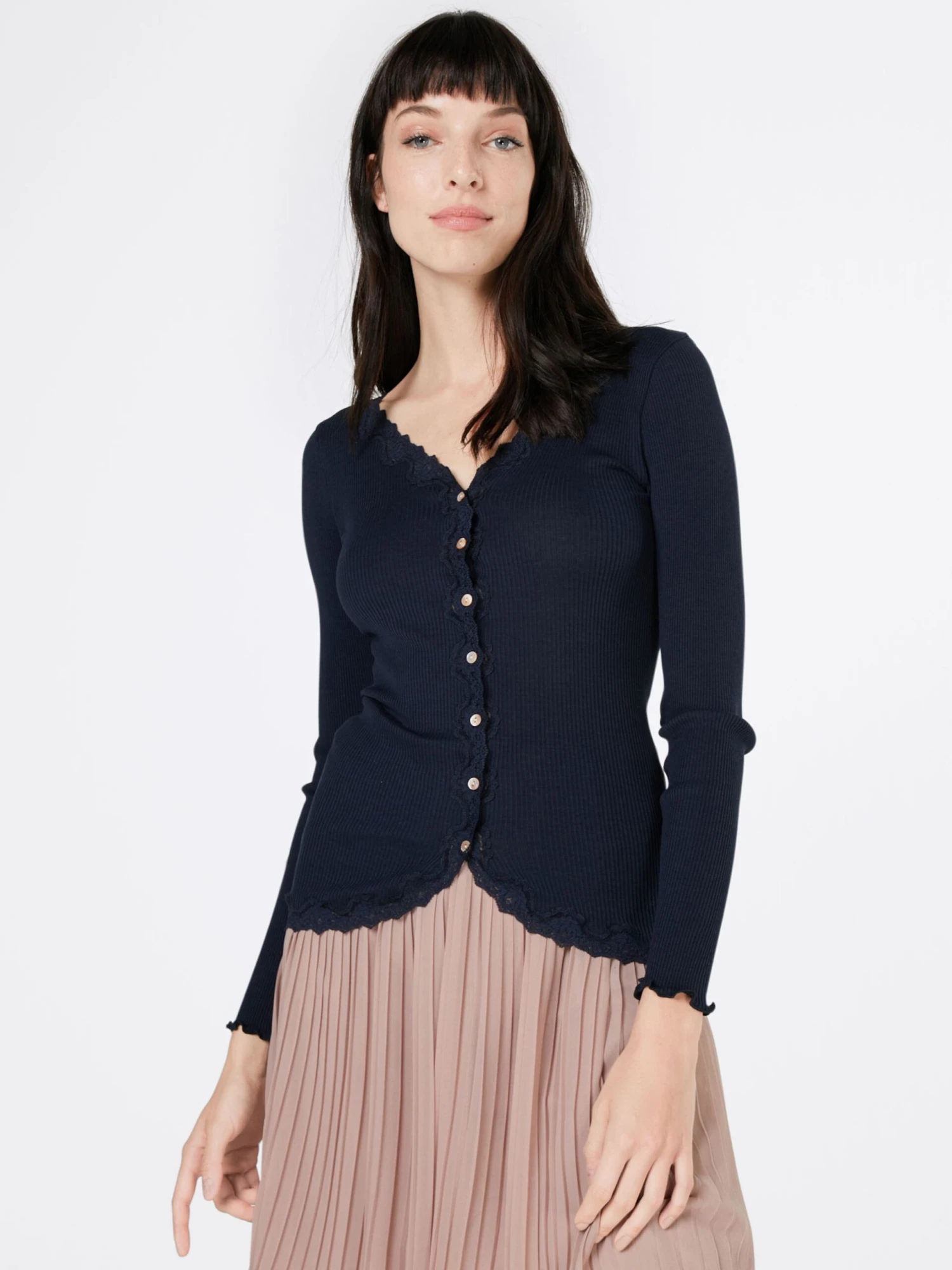 Rosemunde Vesten Gebreid Vest Silk Dames Navy 4 Rosemunde Vesten Gebreid Vest Silk Dames Navy - Afbeelding 2