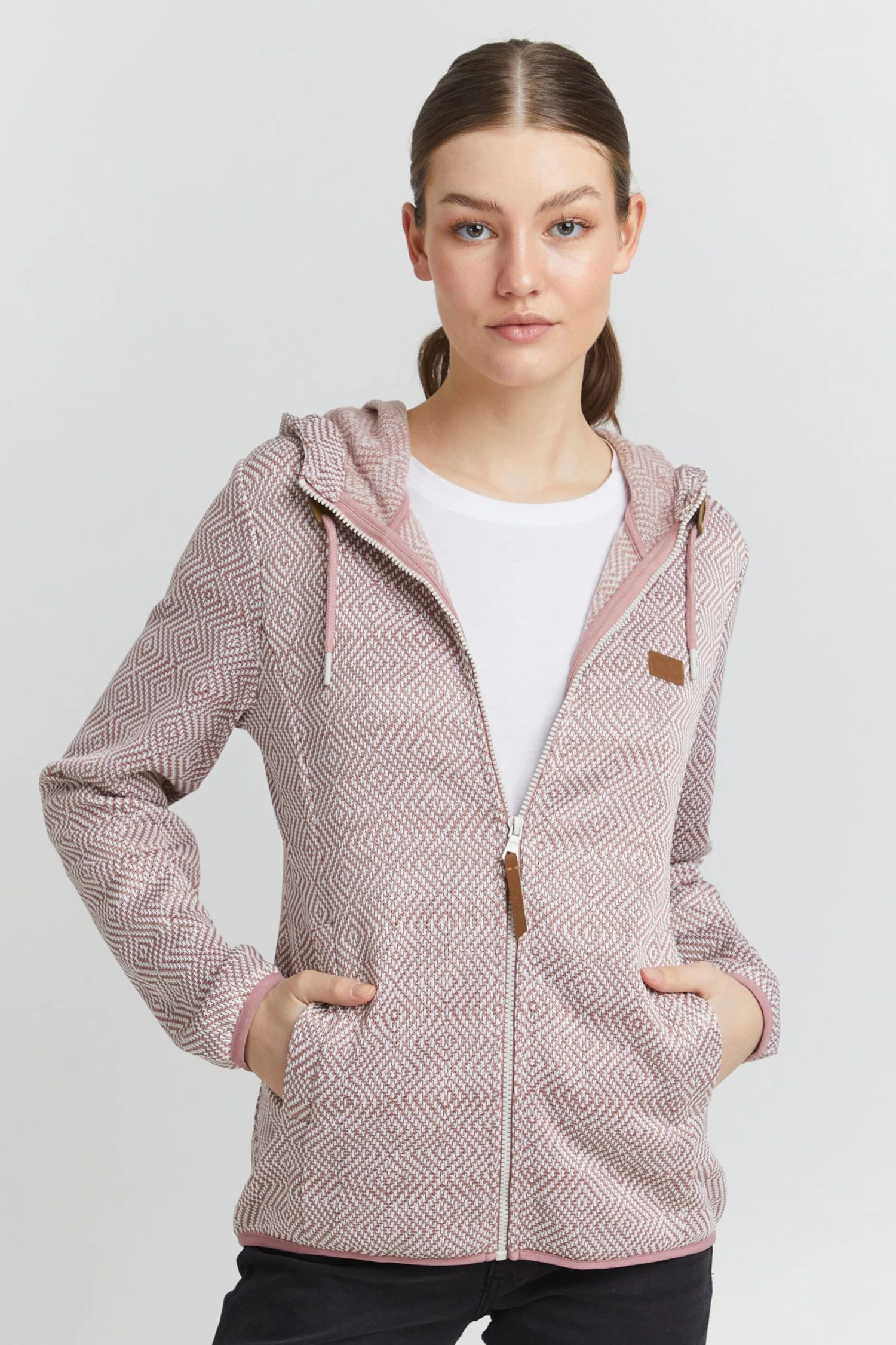 OXMO Outdoor Jassen Fleece Jas Pebbles Dames Roze 4 OXMO Outdoor Jassen Fleece Jas Pebbles Dames Roze - Afbeelding 2
