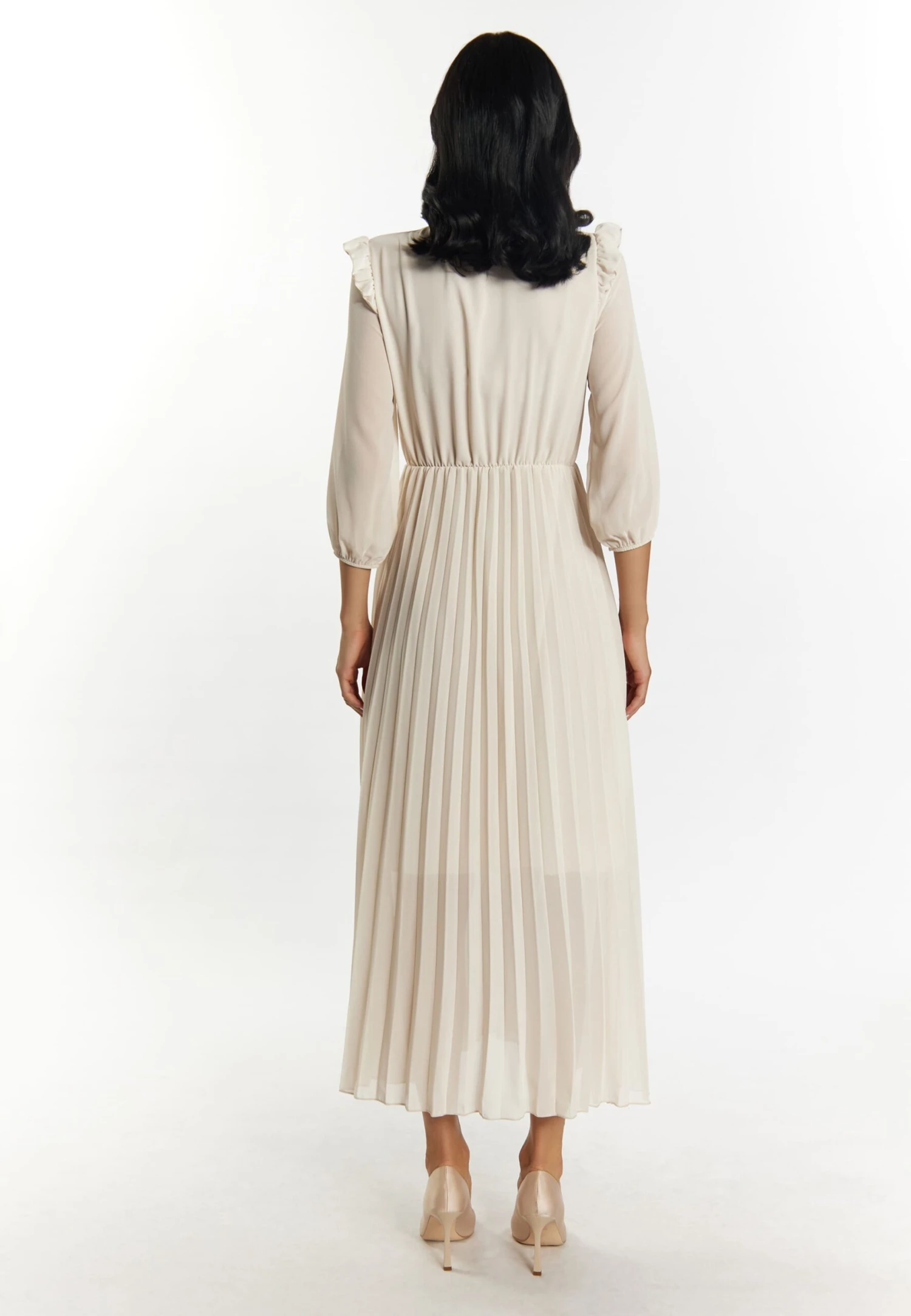 Faina Maxi Jurken Jurk Dames Wolwit 5 Faina Maxi Jurken Jurk Dames Wolwit - Afbeelding 3