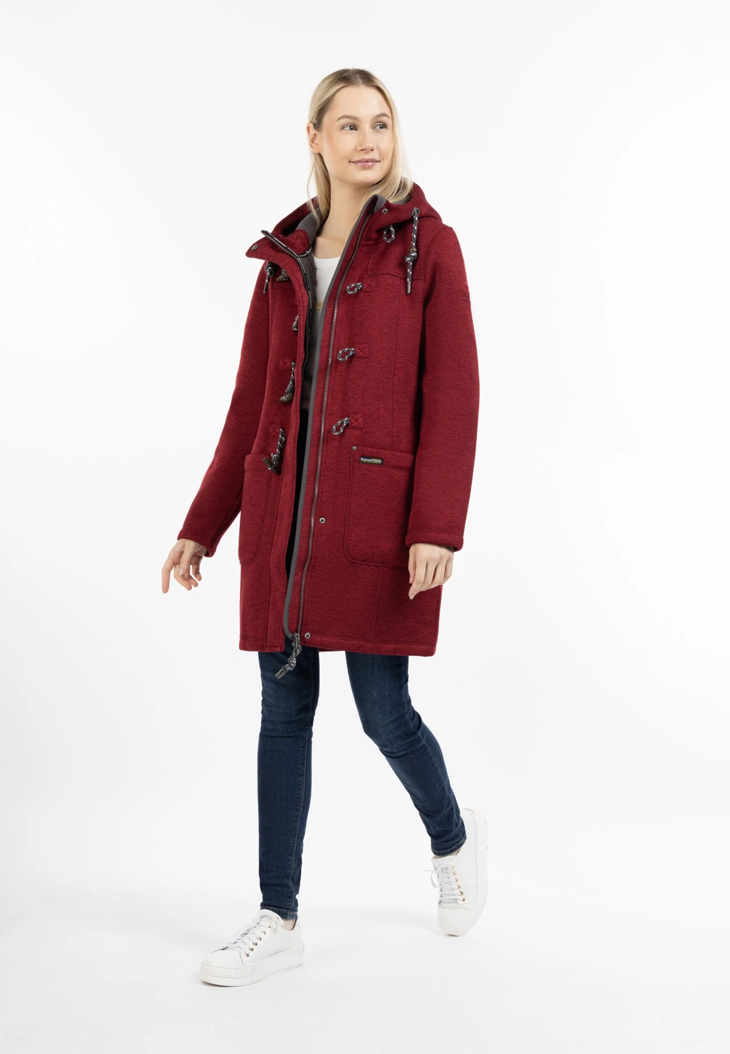 Schmuddelwedda Duffelcoats Tussenmantel Dames Merlot 6 Schmuddelwedda Duffelcoats Tussenmantel Dames Merlot - Afbeelding 4