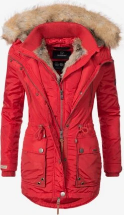 Marikoo Parkas Winterparka Grinsekatze Dames Rood