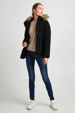 OXMO Winterjassen Winterjas LONA Dames Zwart -Chique Kleding Winkel abe7e6f8a0f9621f657e420324795a29