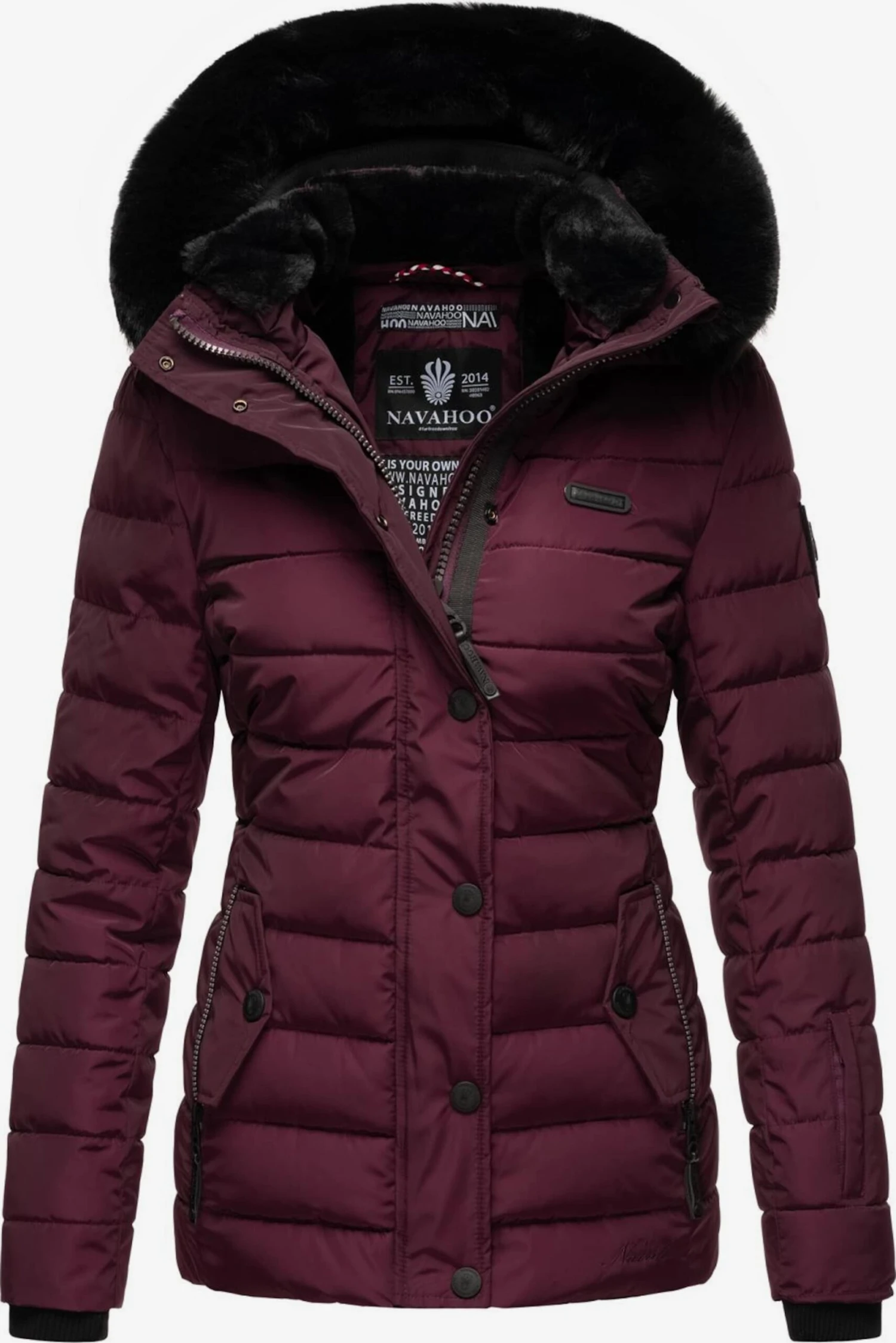 Navahoo Winterjassen Winterjas Milianaa Dames Aubergine 6 Navahoo Winterjassen Winterjas Milianaa Dames Aubergine - Afbeelding 4