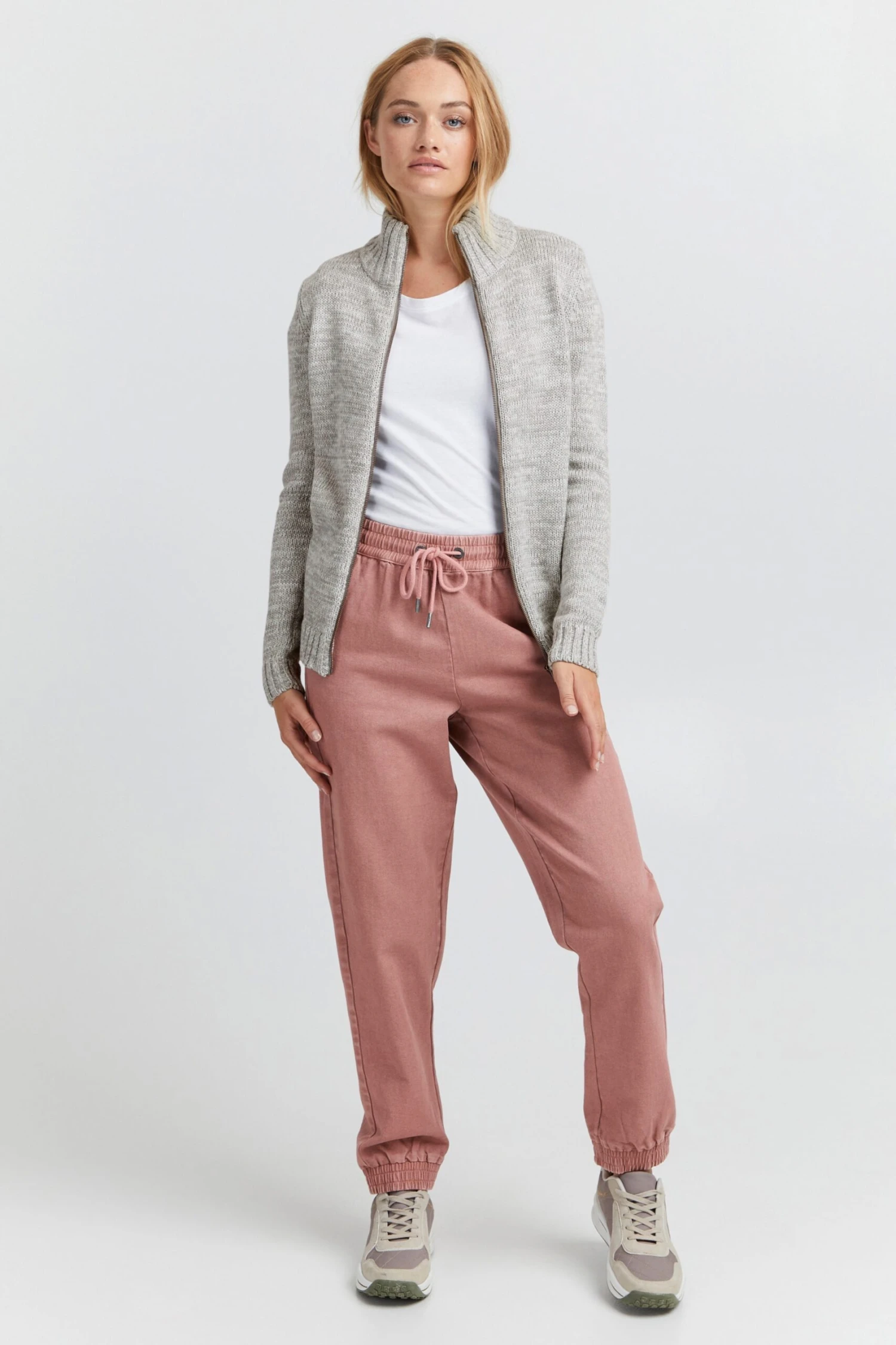 OXMO Vesten Gebreid Vest Phenix Dames Lichtgrijs 5 OXMO Vesten Gebreid Vest Phenix Dames Lichtgrijs - Afbeelding 3