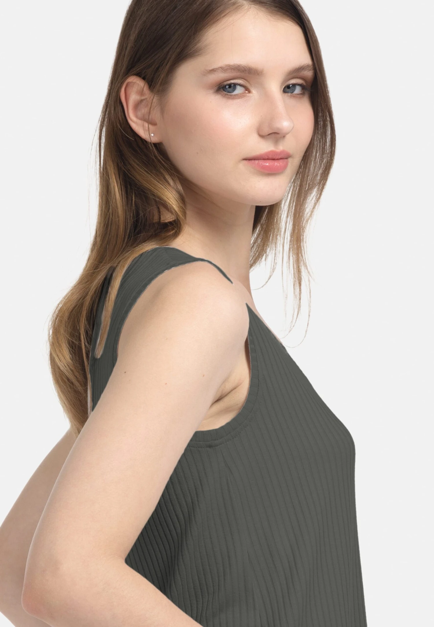 HELMIDGE Mouwloze Shirts Top Dames Groen 5 HELMIDGE Mouwloze Shirts Top Dames Groen - Afbeelding 3