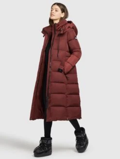 Khujo Wintermantels Wintermantel HAZELLE Dames Roestrood -Chique Kleding Winkel c8015ddca42489adb5f48eb35f2bb02e