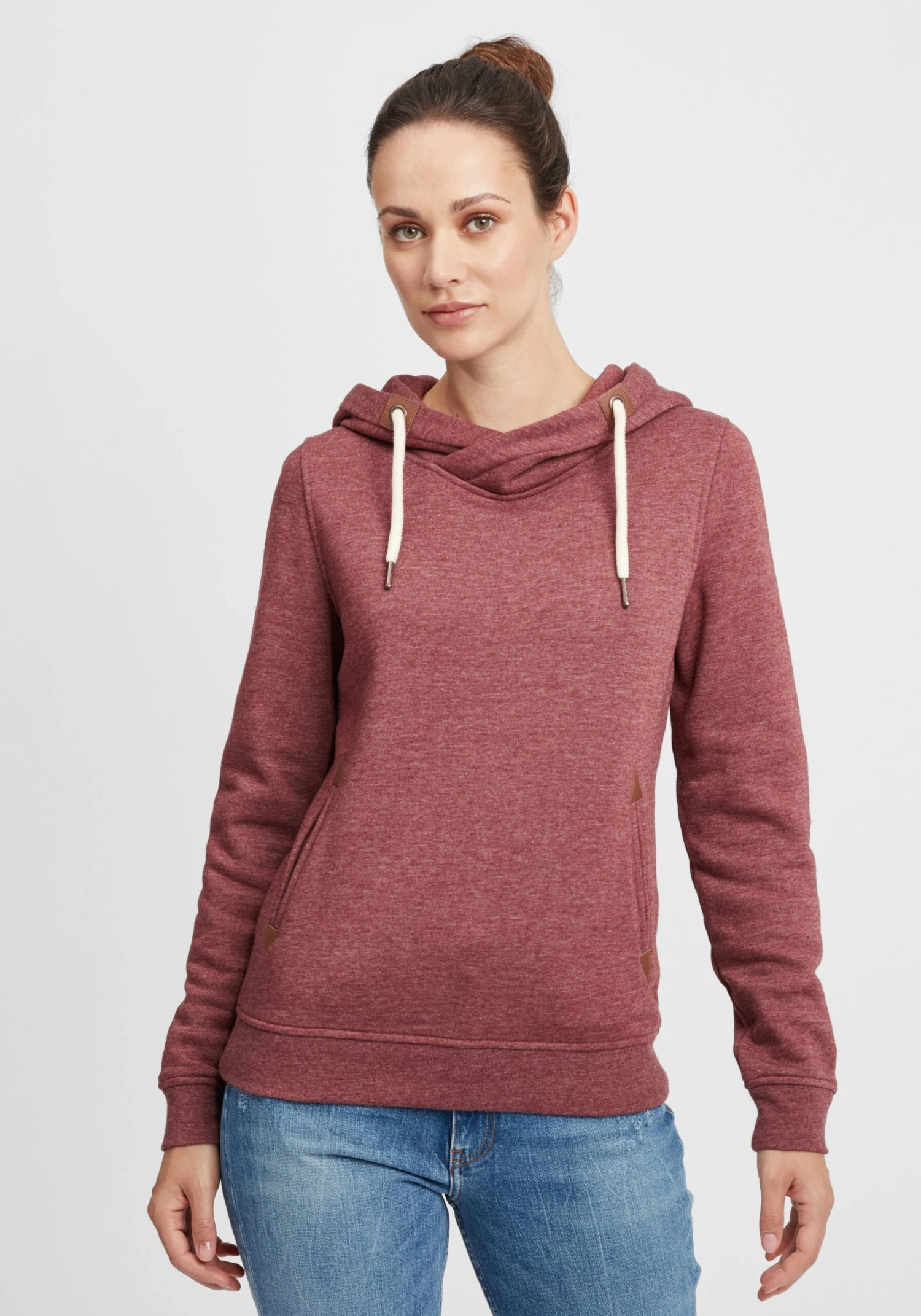 OXMO Hoodies Sweatshirt Vicky Hood Dames Rood / Bordeaux 4 OXMO Hoodies Sweatshirt Vicky Hood Dames Rood / Bordeaux - Afbeelding 2