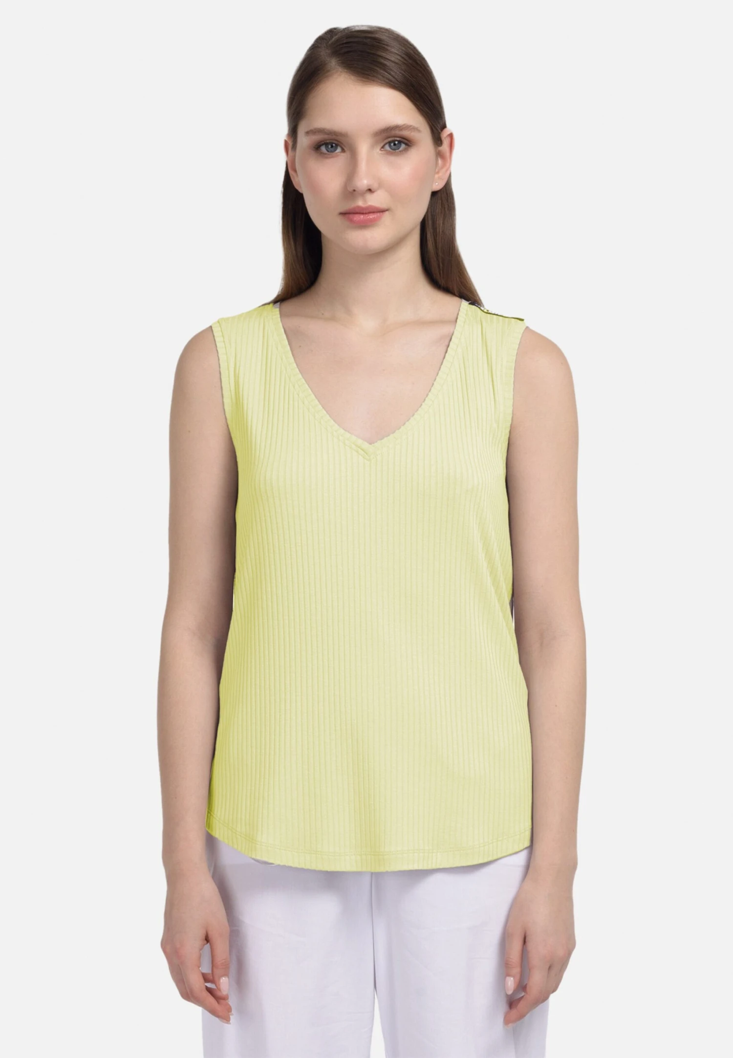 HELMIDGE Mouwloze Shirts Top Dames Geel 4 HELMIDGE Mouwloze Shirts Top Dames Geel - Afbeelding 2