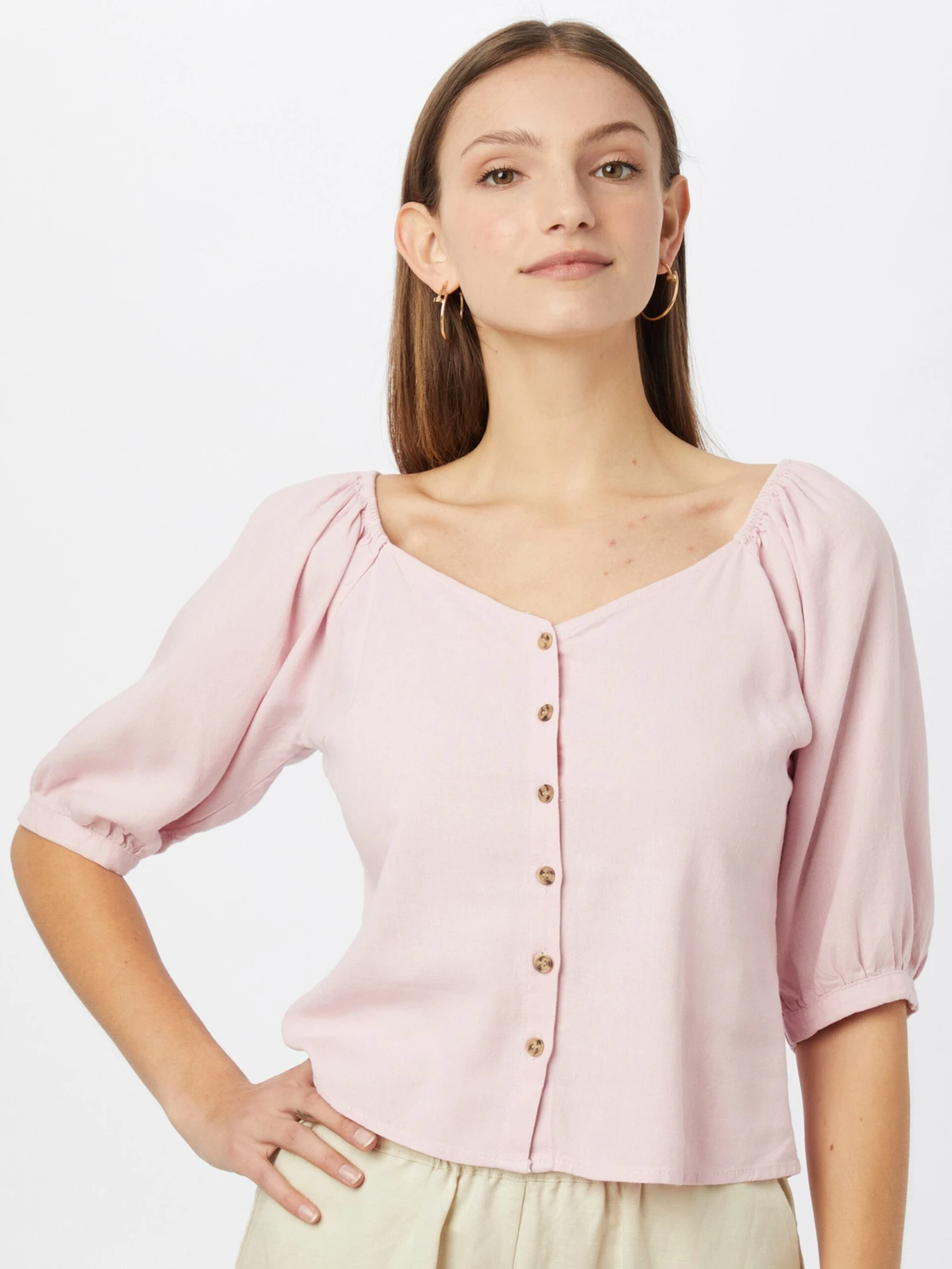 Vero Moda Blouses Met Korte Mouw Blouse VMASTIMILO Dames Rosa 4 Vero Moda Blouses Met Korte Mouw Blouse VMASTIMILO Dames Rosa - Afbeelding 2