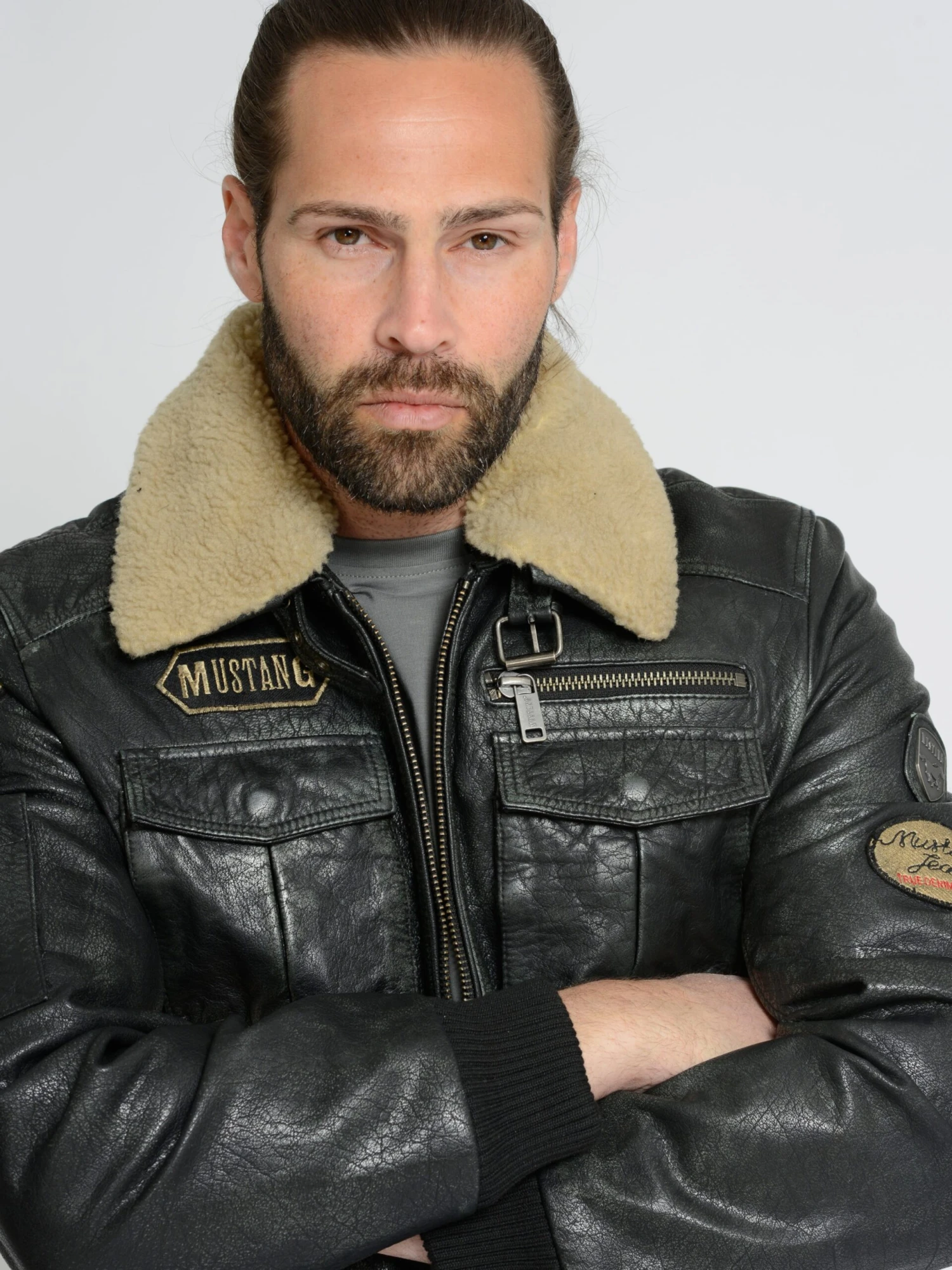Mustang Leren Jassen Tussenjas Karlstad Heren Zwart 7 Mustang Leren Jassen Tussenjas Karlstad Heren Zwart - Afbeelding 5