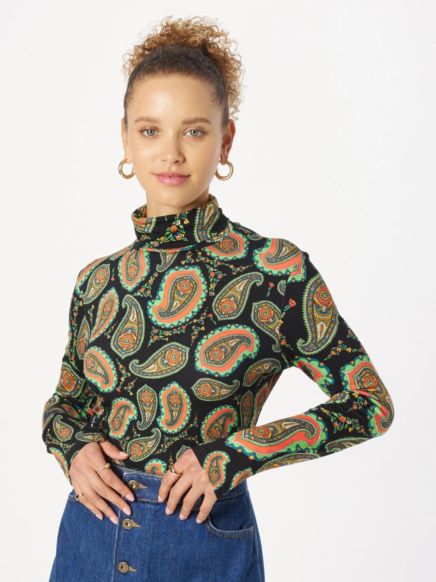 WAREHOUSE Longsleeves Shirt Dames Zwart 5 WAREHOUSE Longsleeves Shirt Dames Zwart - Afbeelding 3