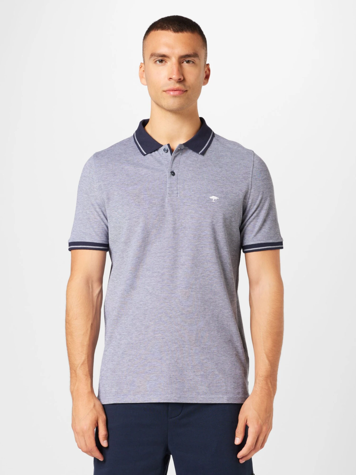 FYNCH-HATTON Polos Shirt Heren Marine / Blauw Gemêleerd 4 FYNCH-HATTON Polos Shirt Heren Marine / Blauw Gemêleerd - Afbeelding 2