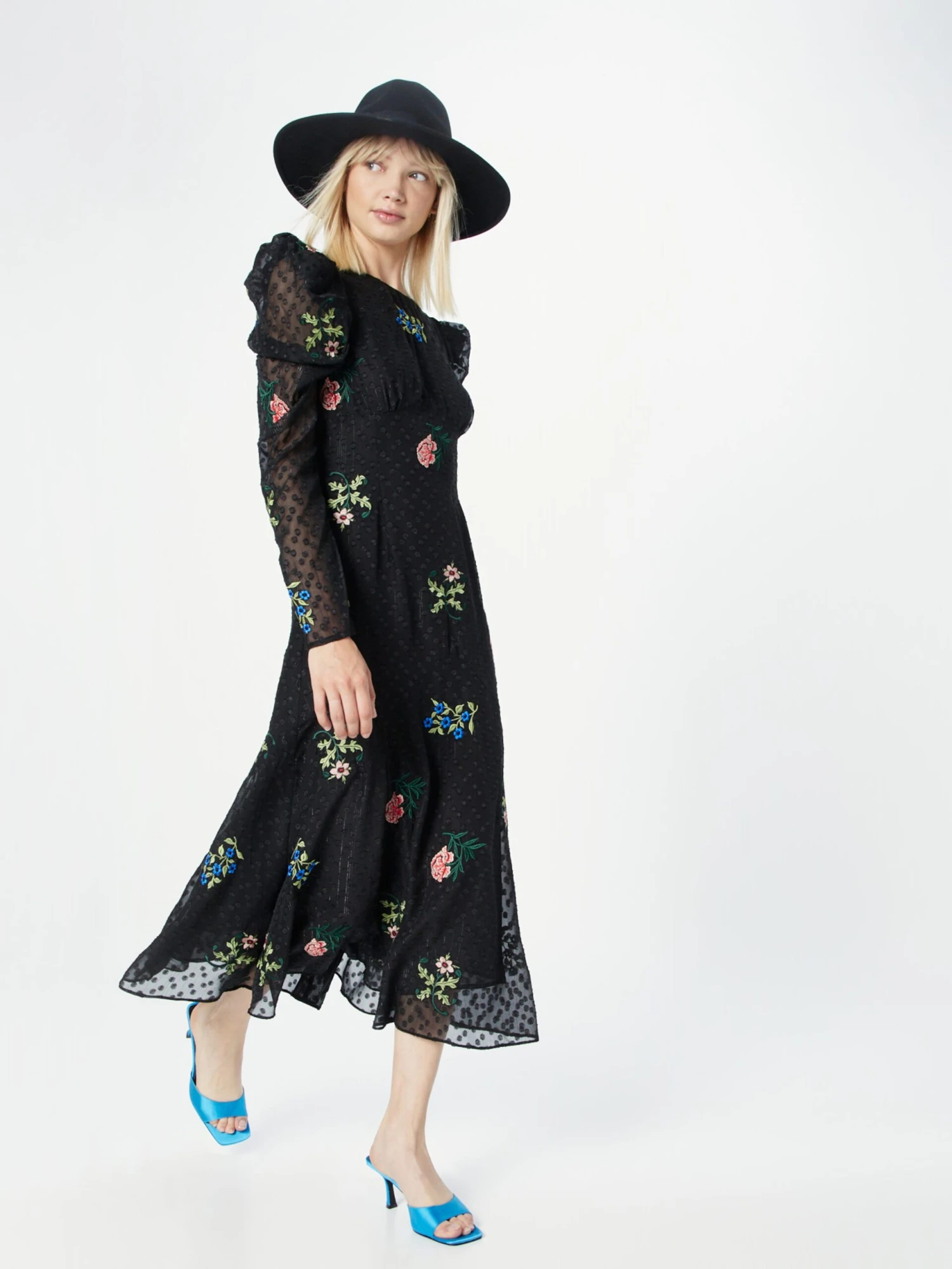 WAREHOUSE Cocktailjurken Cocktailjurk William Morris Dames Zwart 7 WAREHOUSE Cocktailjurken Cocktailjurk William Morris Dames Zwart - Afbeelding 5